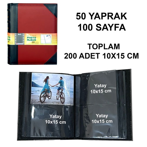 Deri%20Fotoğraf%20Albümü%20200’lük%2010x15%20cm%20Siyah%20Bordo