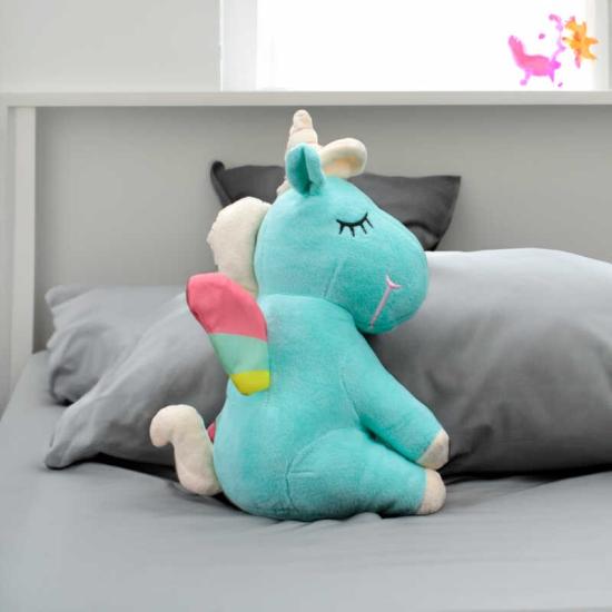 Oturan Unicorn Peluş 35cm Yeşil